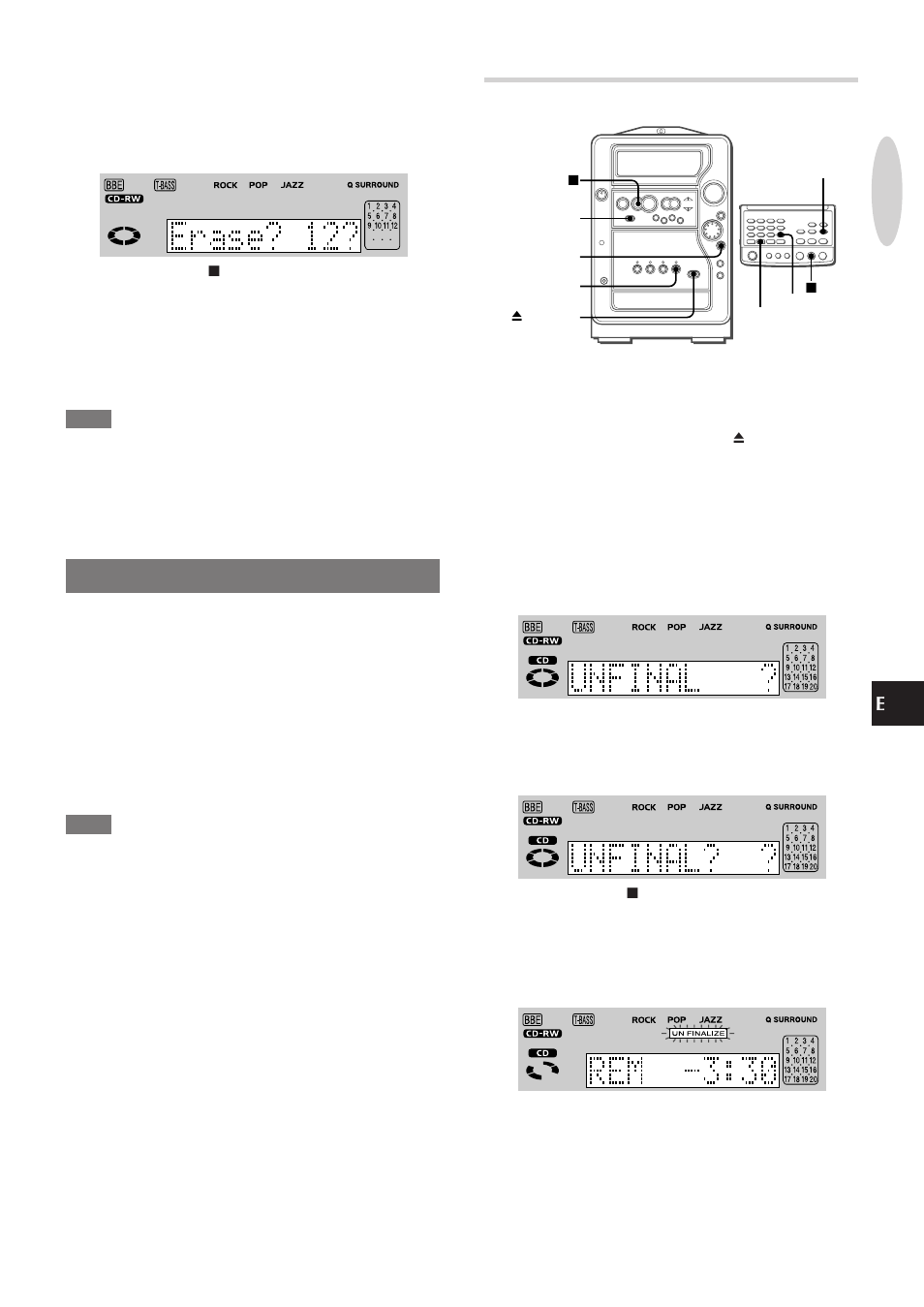 Desfinalización, Desfinalización de un cd-rw | Aiwa XR-MR5 User Manual | Page 57 / 98