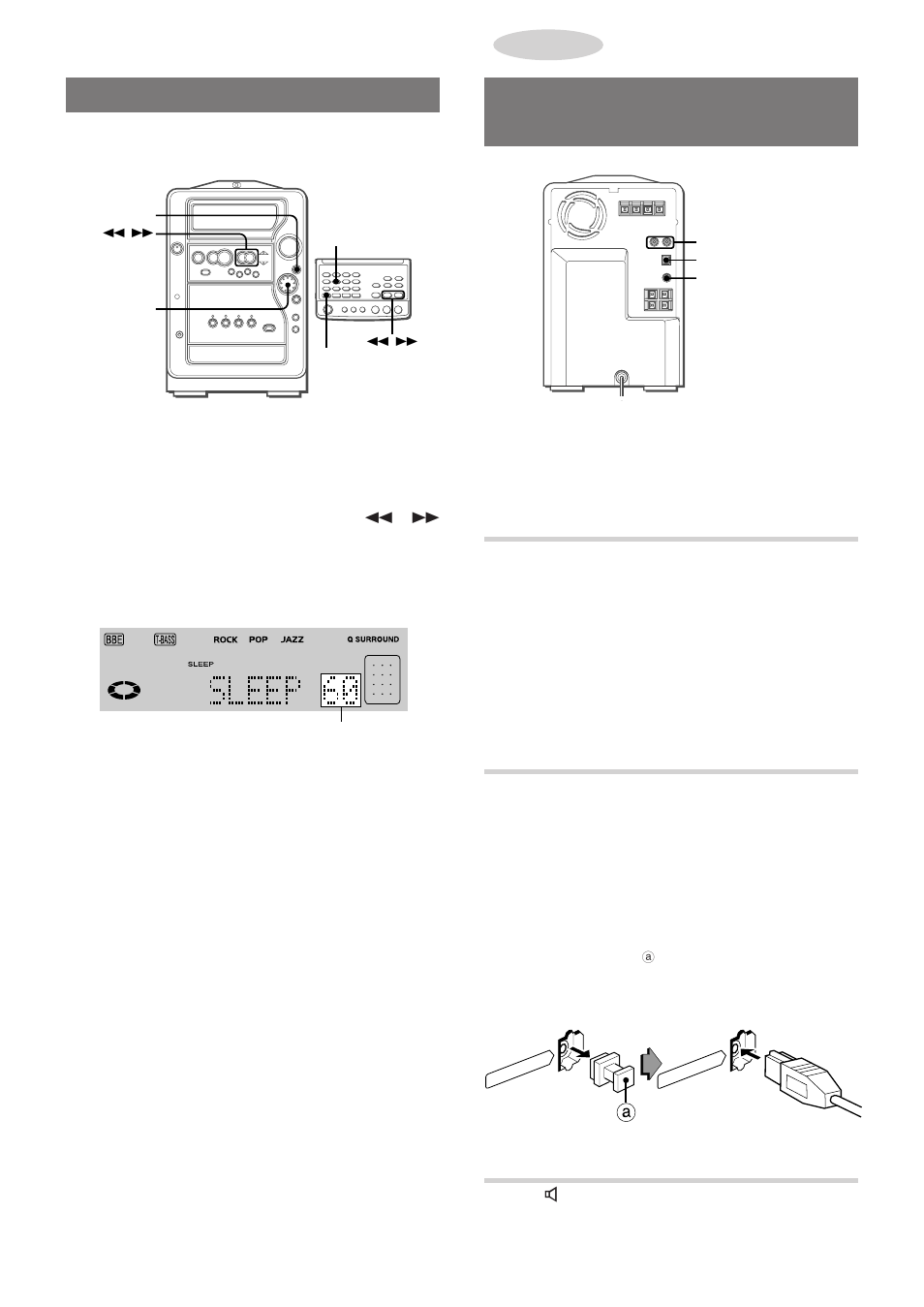 Conexión de equipo opcional, Temporizador de apagado, Tomas aux/video in | Toma digital in (optical), Toma 3 super woofer | Aiwa XR-MR5 User Manual | Page 60 / 98