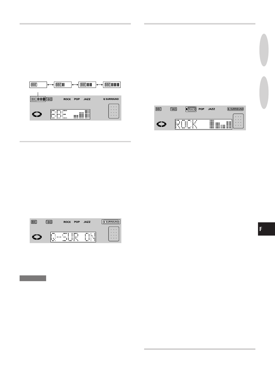 Système bbe, Système q surround, Égaliseur graphique | Aiwa XR-MR5 User Manual | Page 73 / 98