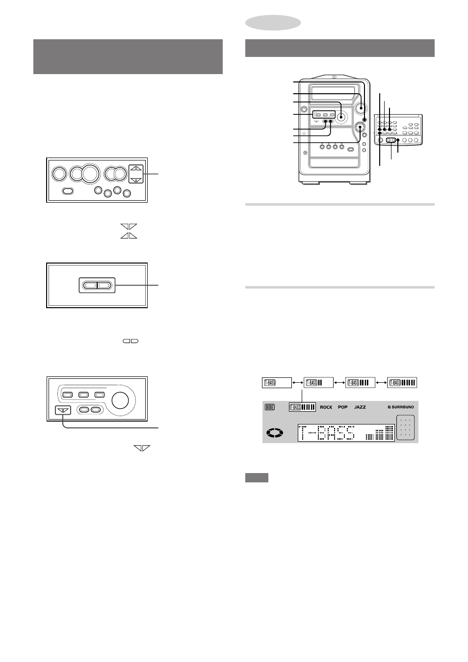 Audio adjustments, Using the magical change panel, Volume | Super t-bass system | Aiwa XR-MR5 User Manual | Page 8 / 98