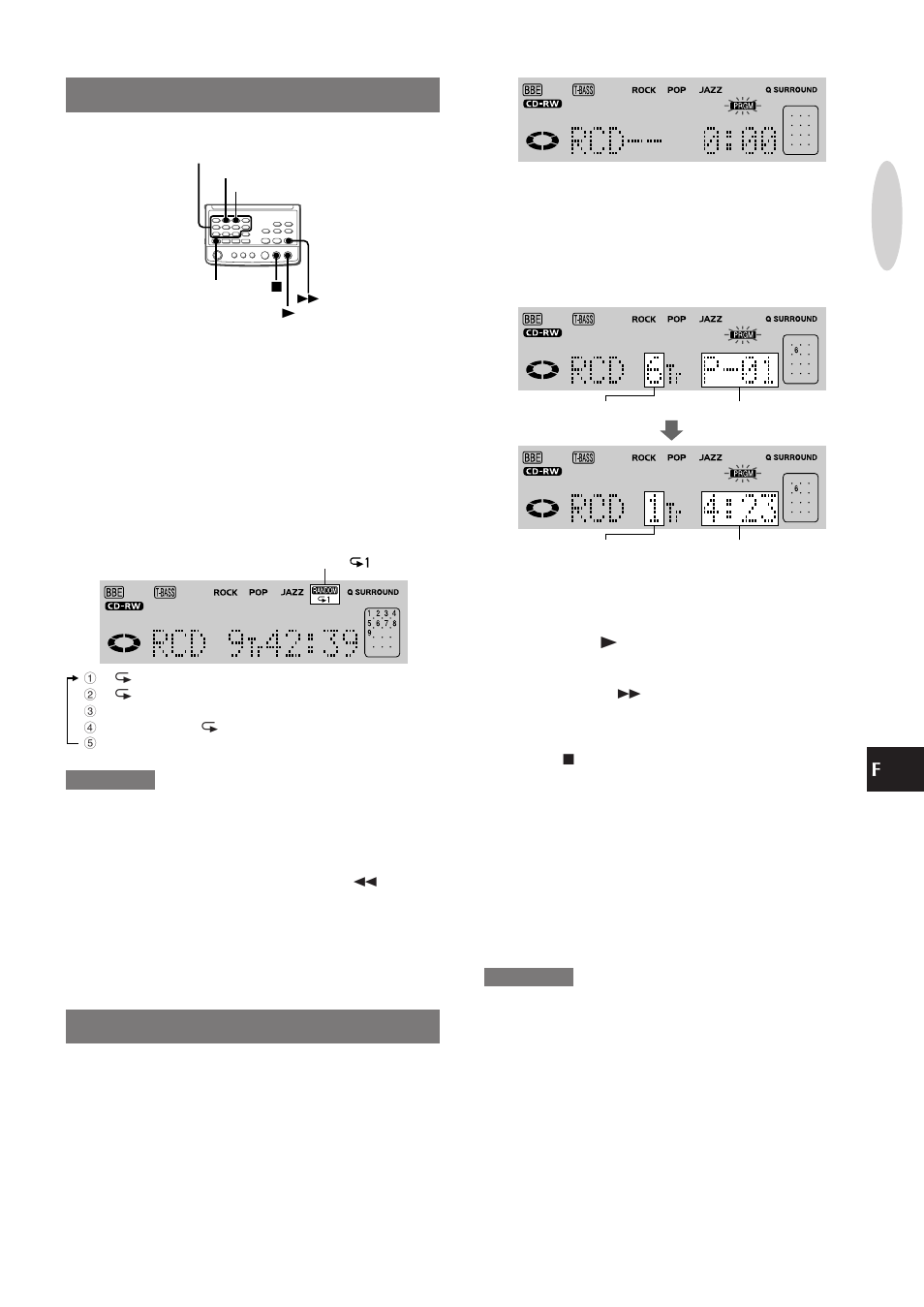 Lecture aléatoire/répétée, Lecture programmée | Aiwa XR-MR5 User Manual | Page 81 / 98