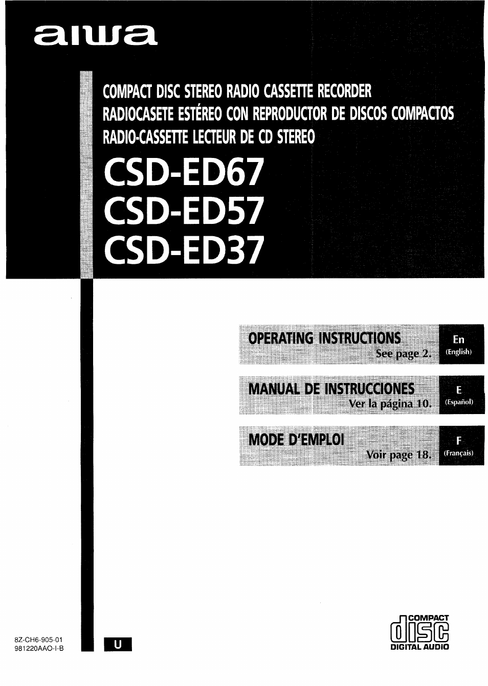 Aiwa CSD-ED 57 User Manual | 28 pages