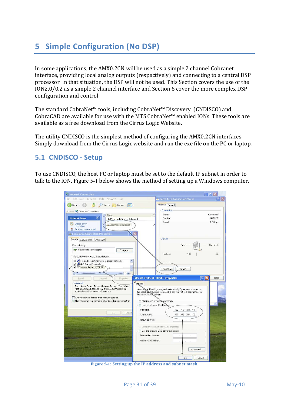 5 simple&configuration&(no&dsp), 1 cndisco&o&setup | Media Technology Systems AMX 0.2 User Manual | Page 31 / 39