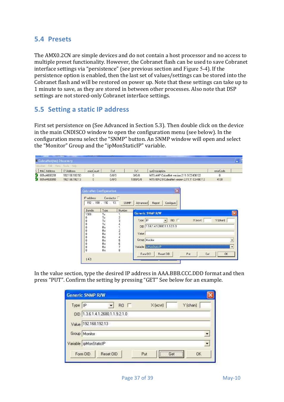 4 presets, 5 setting&a&static&ip&address | Media Technology Systems AMX 0.2 User Manual | Page 37 / 39