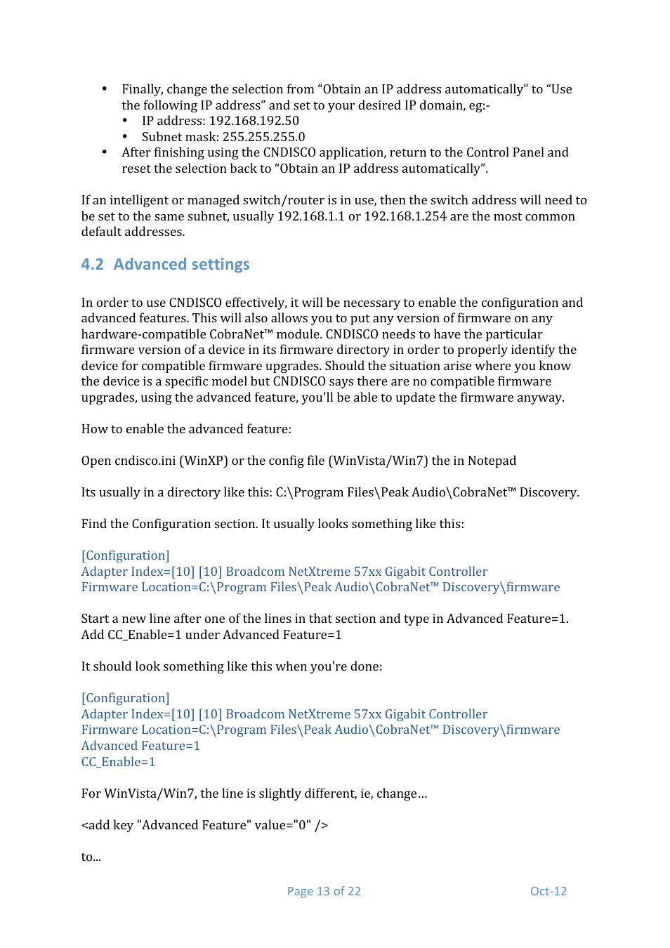 2 advanced settings | Media Technology Systems STAGE 8.8 User Manual | Page 13 / 22