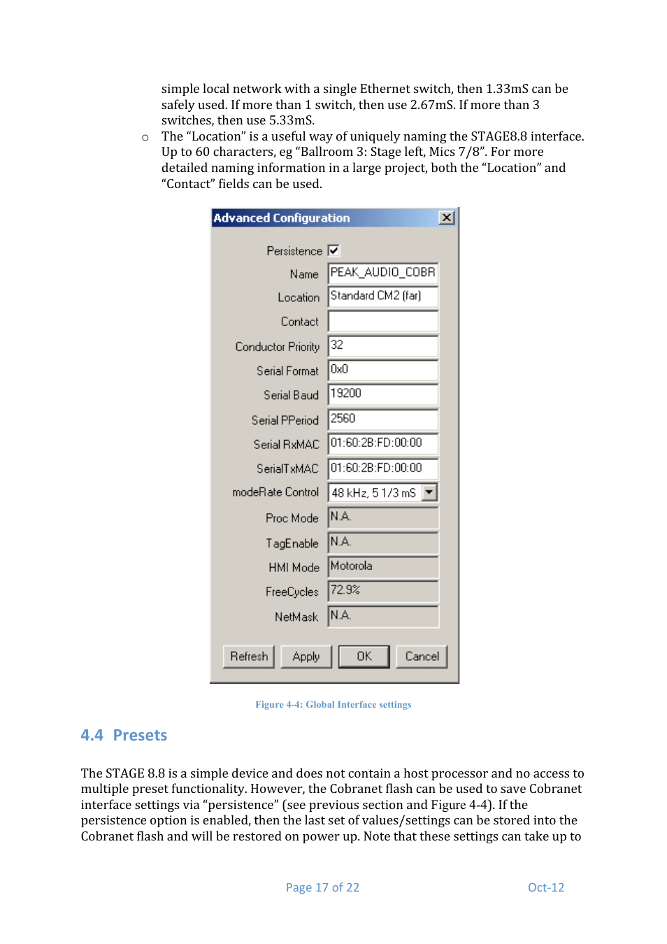 4 presets | Media Technology Systems STAGE 8.8 User Manual | Page 17 / 22