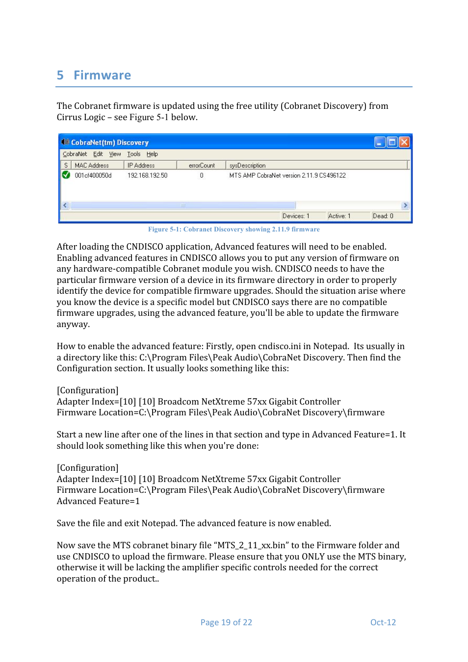 5 firmware | Media Technology Systems STAGE 8.8 User Manual | Page 19 / 22