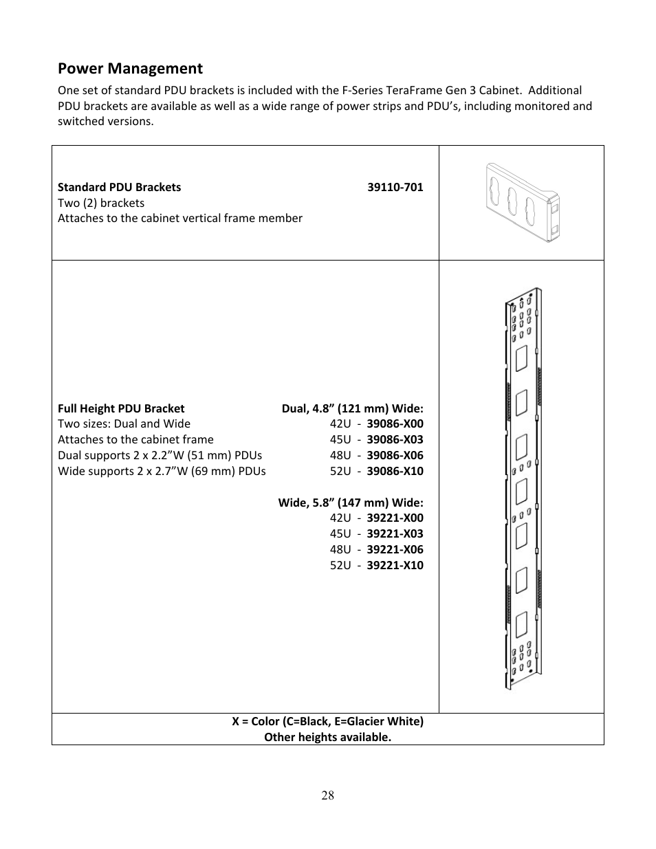 Power management | Chatsworth Products F-Series TeraFrame® Gen 3 Cabinet System User Manual | Page 28 / 32