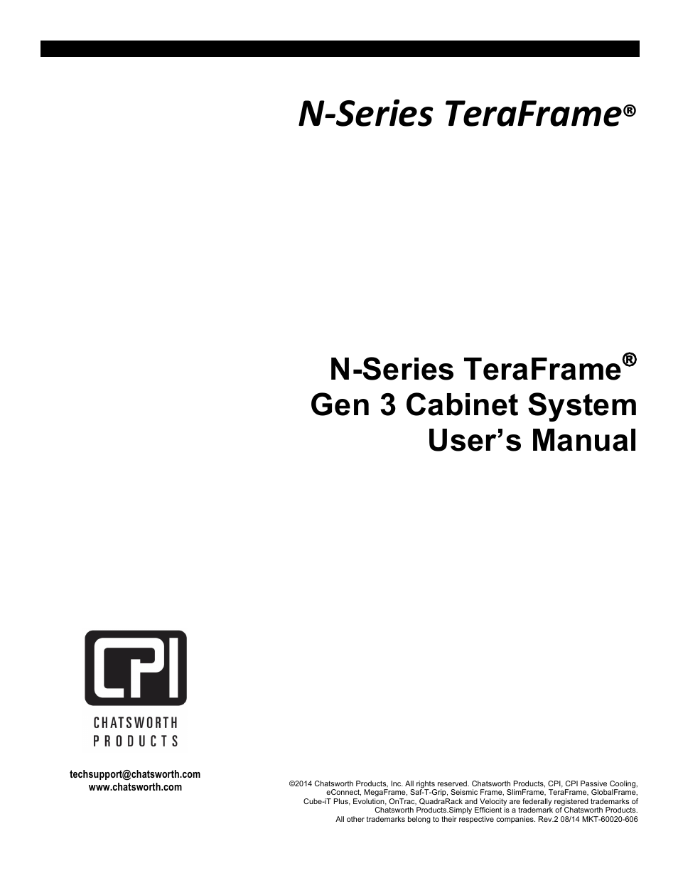 Chatsworth Products N-Series TeraFrame® Gen 3 Network Cabinet User Manual | 27 pages