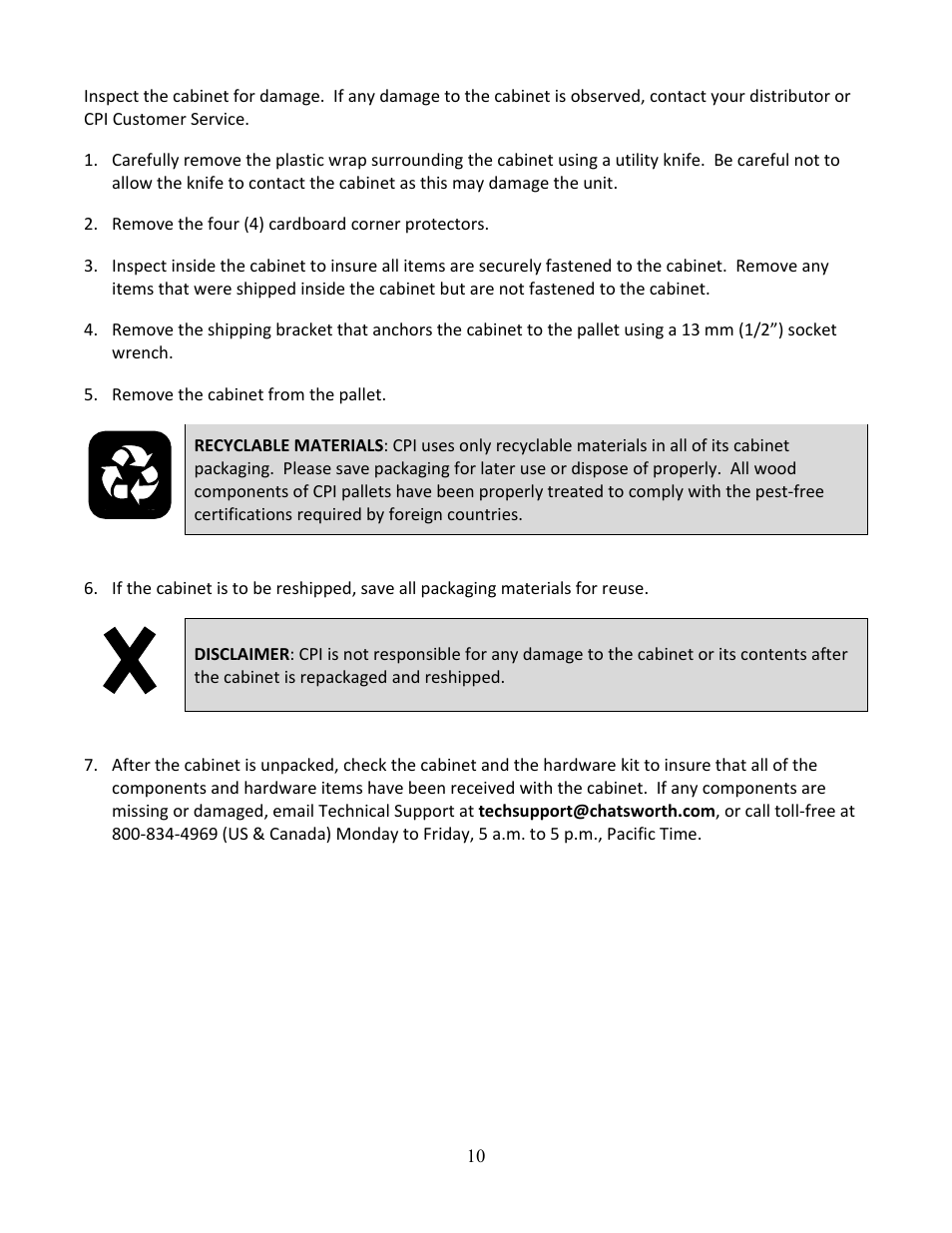 Chatsworth Products N-Series TeraFrame® Gen 3 Network Cabinet User Manual | Page 10 / 27