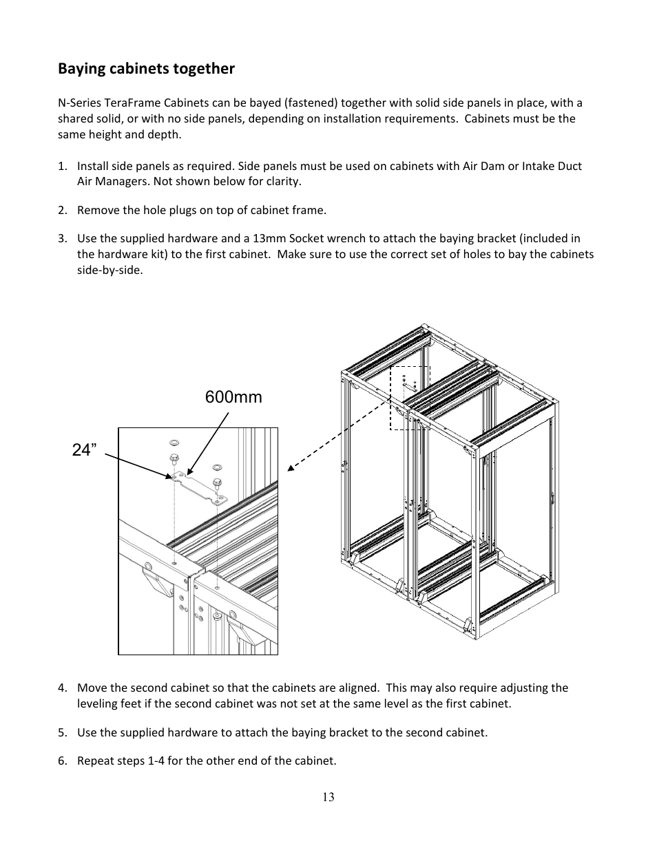Baying cabinets together | Chatsworth Products N-Series TeraFrame® Gen 3 Network Cabinet User Manual | Page 13 / 27