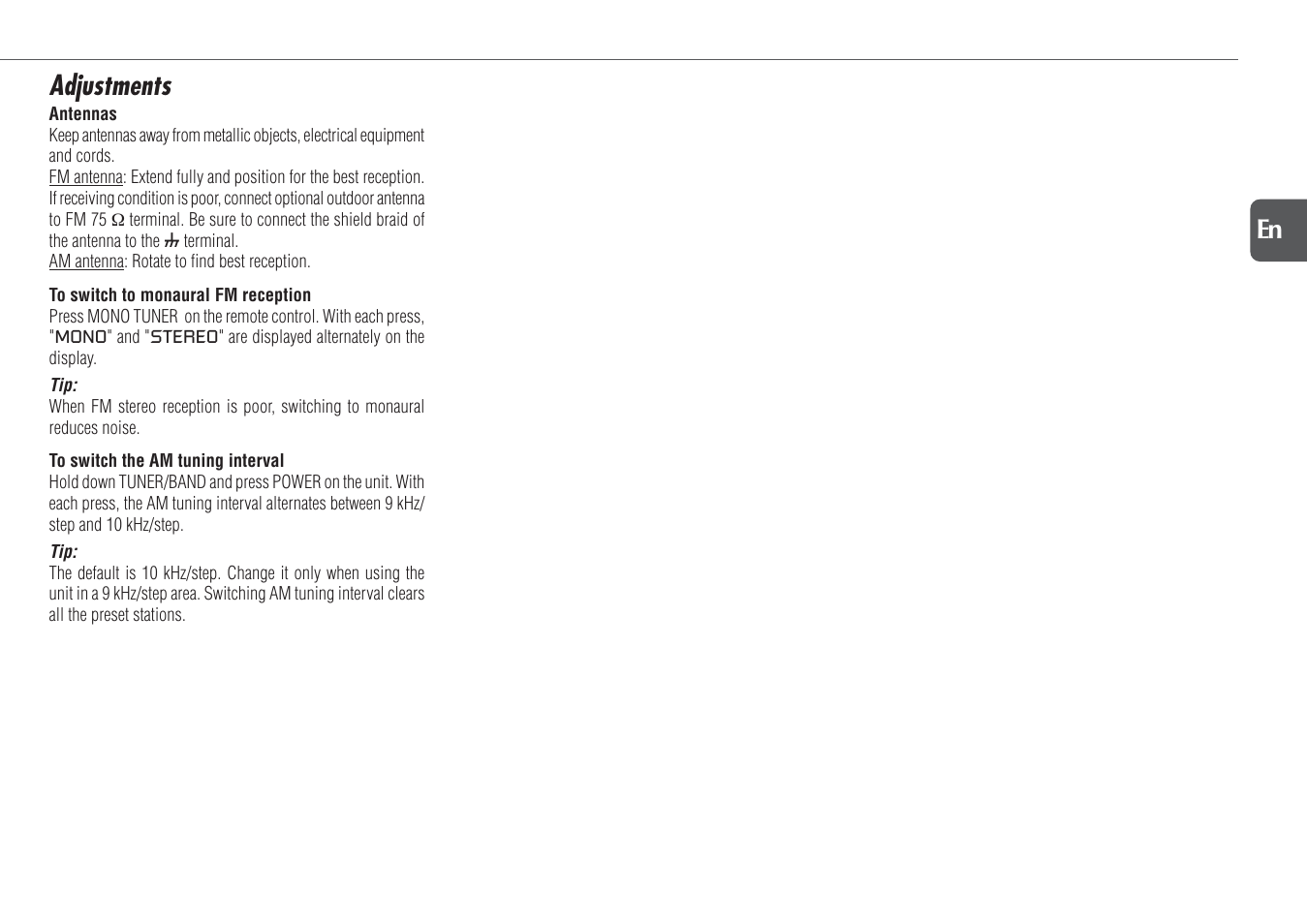 Adjustments, 13 en | Aiwa NSX-D23 User Manual | Page 13 / 22