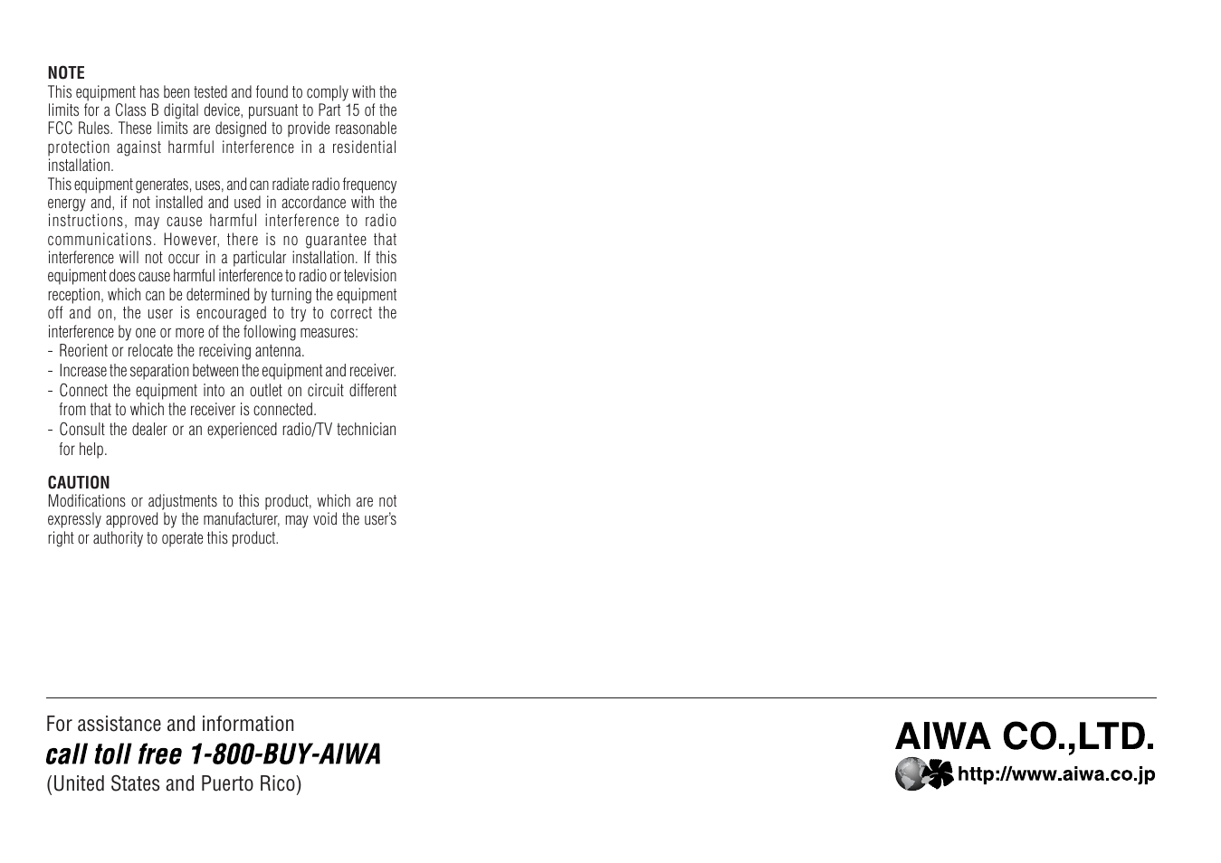 Aiwa NSX-D23 User Manual | Page 22 / 22