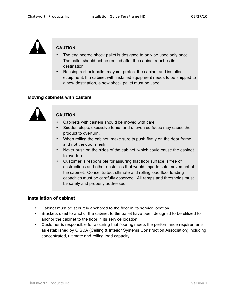 Chatsworth Products F-Series TeraFrame® HD User Manual | Page 6 / 8