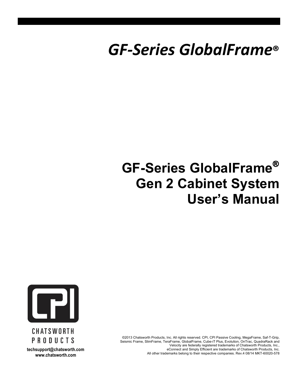 Chatsworth Products GF-Series GlobalFrame® Gen 2 Cabinet User Manual | 30 pages