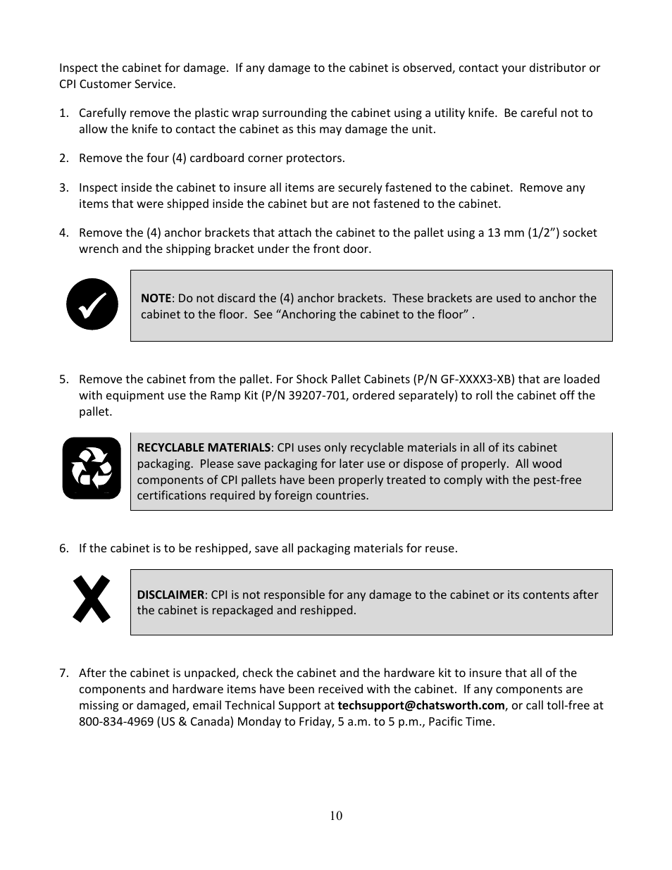 Chatsworth Products GF-Series GlobalFrame® Gen 2 Cabinet User Manual | Page 10 / 30