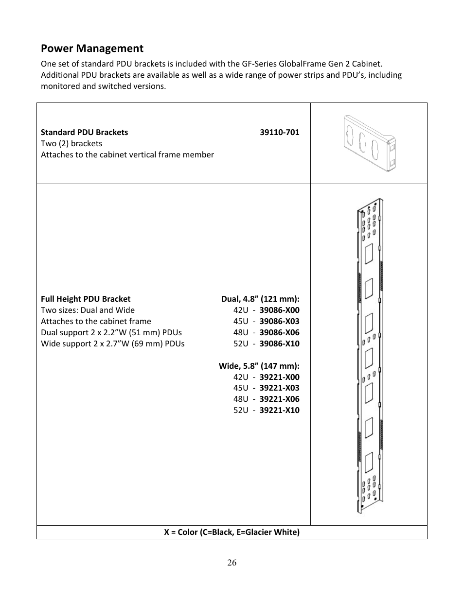 Power management | Chatsworth Products GF-Series GlobalFrame® Gen 2 Cabinet User Manual | Page 26 / 30