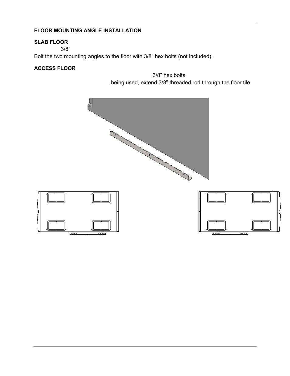 Floor mounting angle installation | Chatsworth Products Hot Aisle Containment User Manual | Page 10 / 52