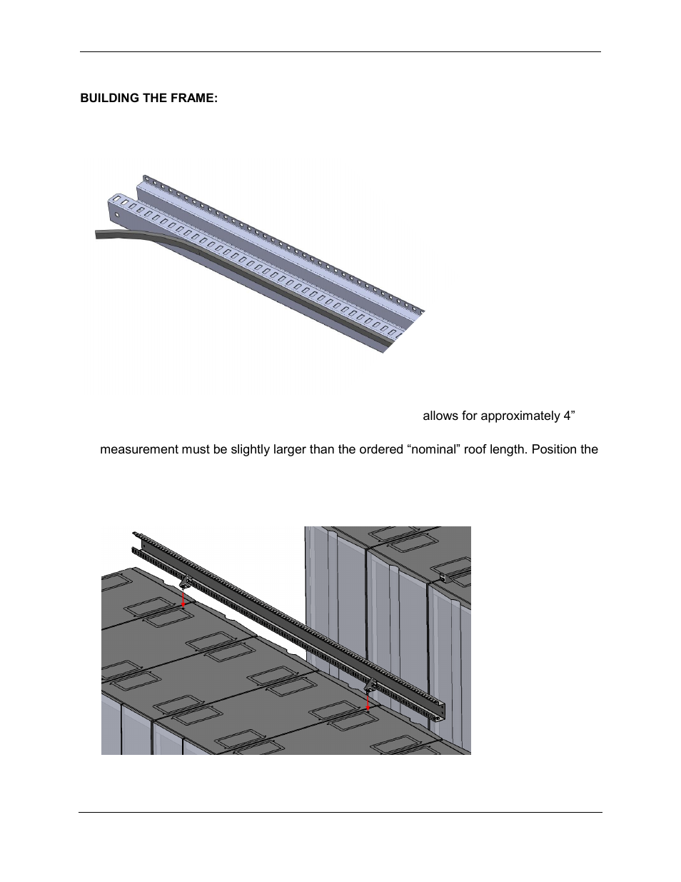 Installing the cold aisle roof system, Building the frame | Chatsworth Products Hot Aisle Containment User Manual | Page 27 / 52