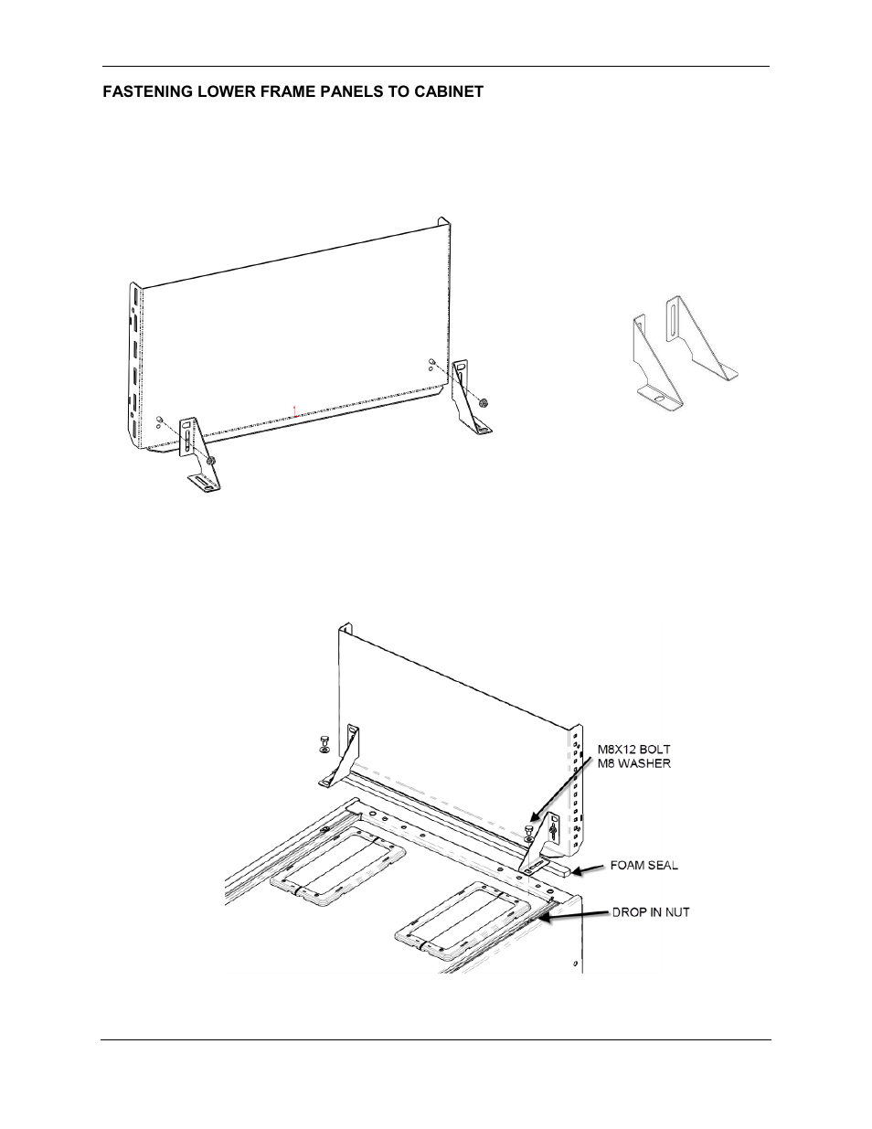 Fastening lower frame panels to cabinet | Chatsworth Products Hot Aisle Containment User Manual | Page 37 / 52