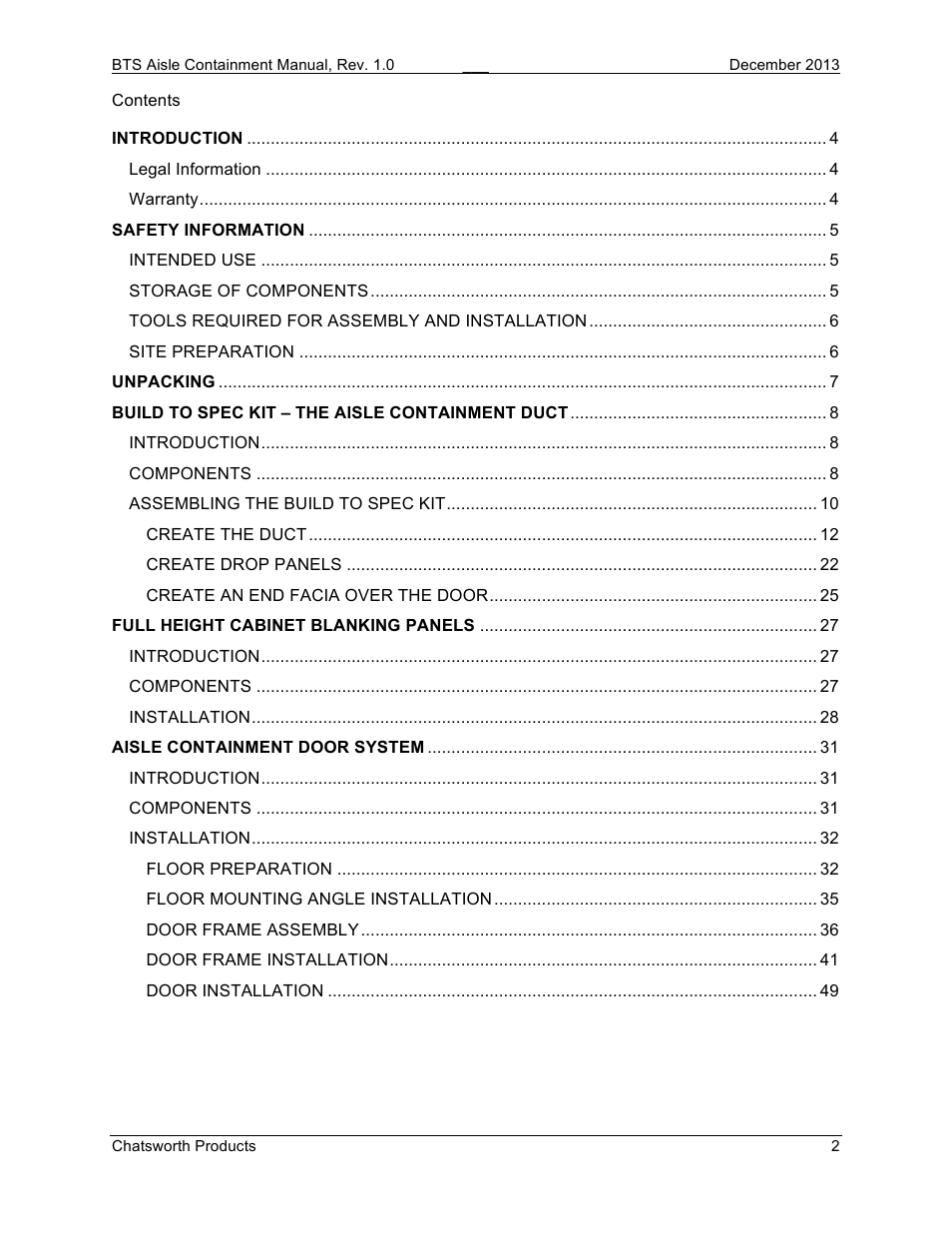 Chatsworth Products Hot Aisle Containment User Manual | Page 2 / 56