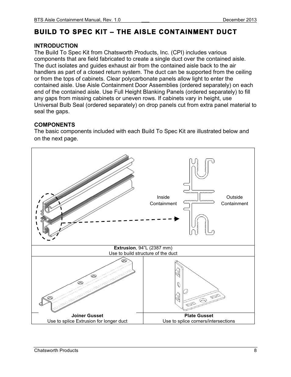 Build to spec kit – the aisle containment duct | Chatsworth Products Hot Aisle Containment User Manual | Page 8 / 56