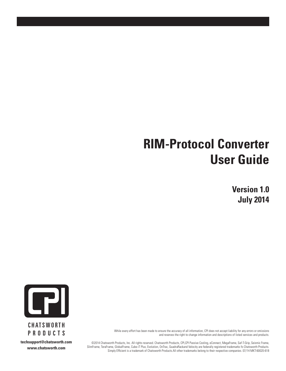 Chatsworth Products Remote Infrastructure Management System Protocol Converter User Manual | 68 pages