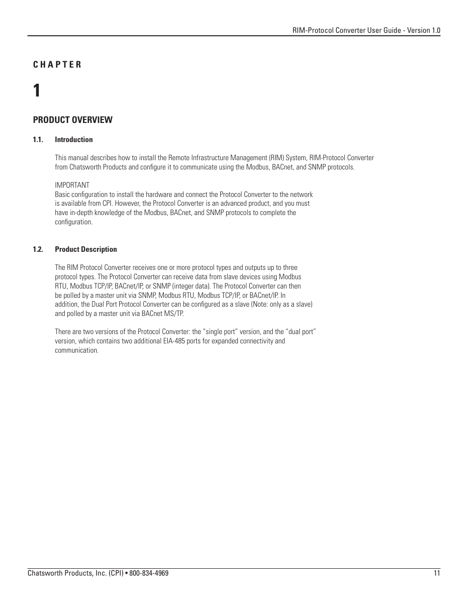 Chatsworth Products Remote Infrastructure Management System Protocol Converter User Manual | Page 11 / 68