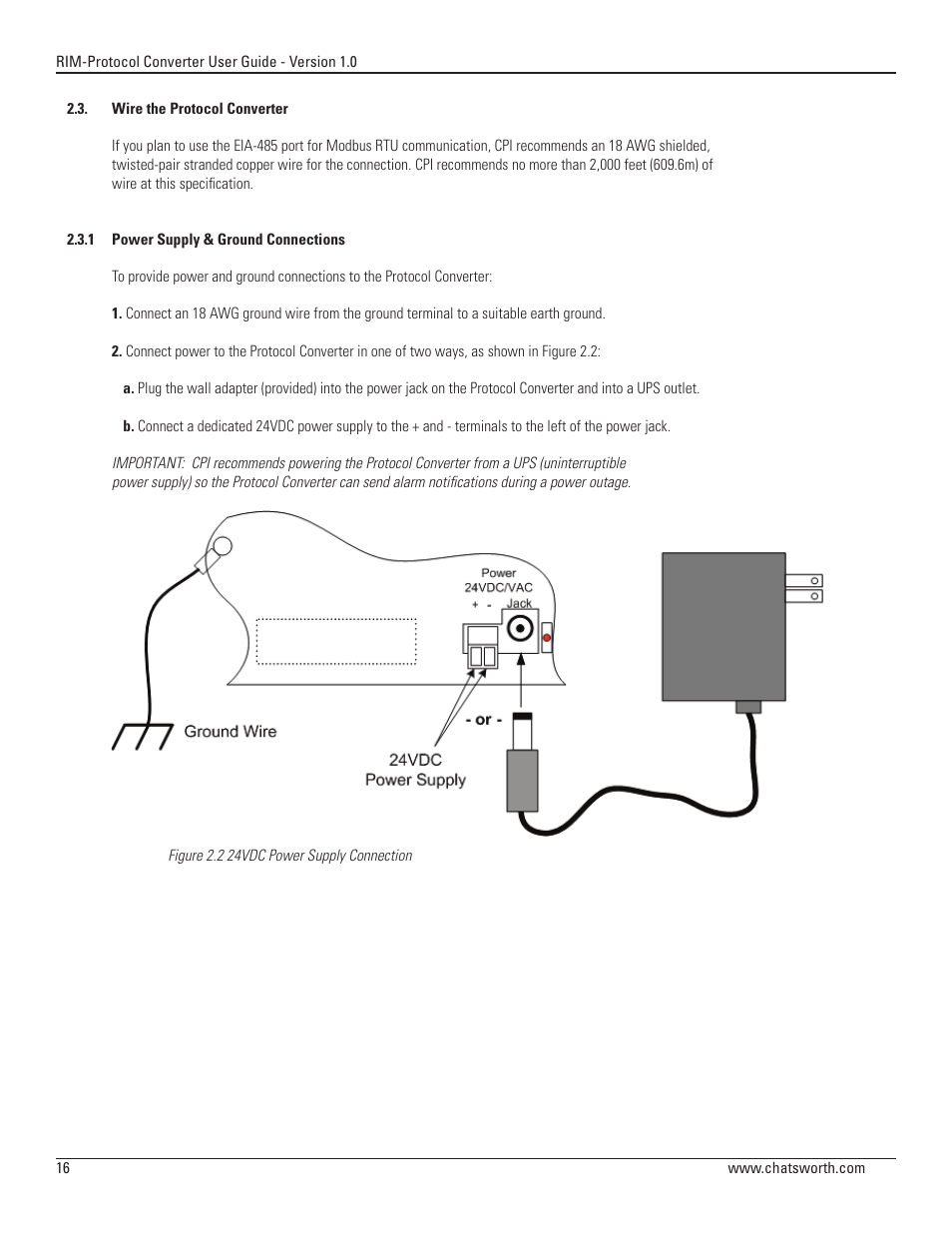 Chatsworth Products Remote Infrastructure Management System Protocol Converter User Manual | Page 16 / 68