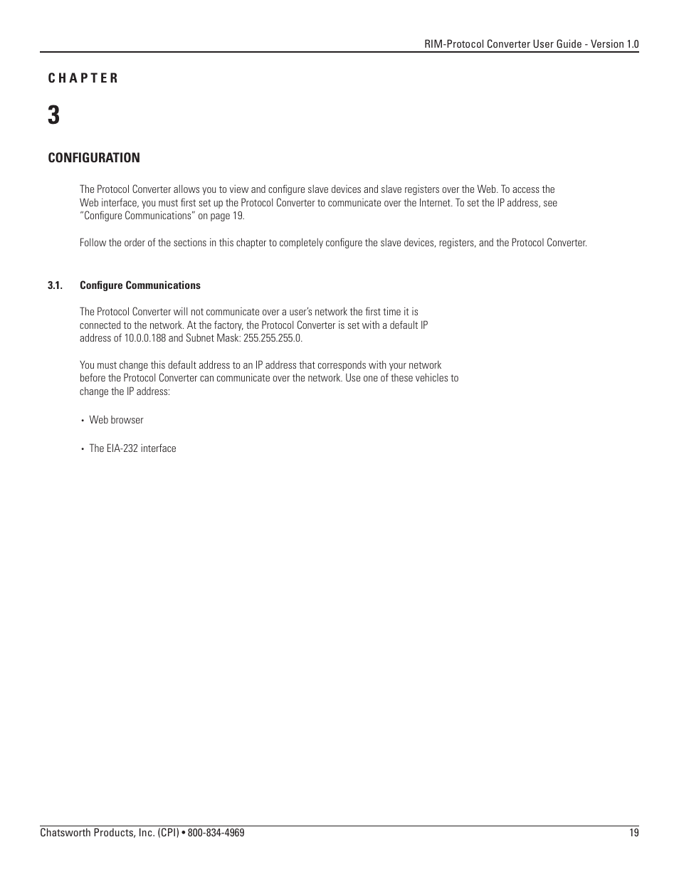 Chatsworth Products Remote Infrastructure Management System Protocol Converter User Manual | Page 19 / 68