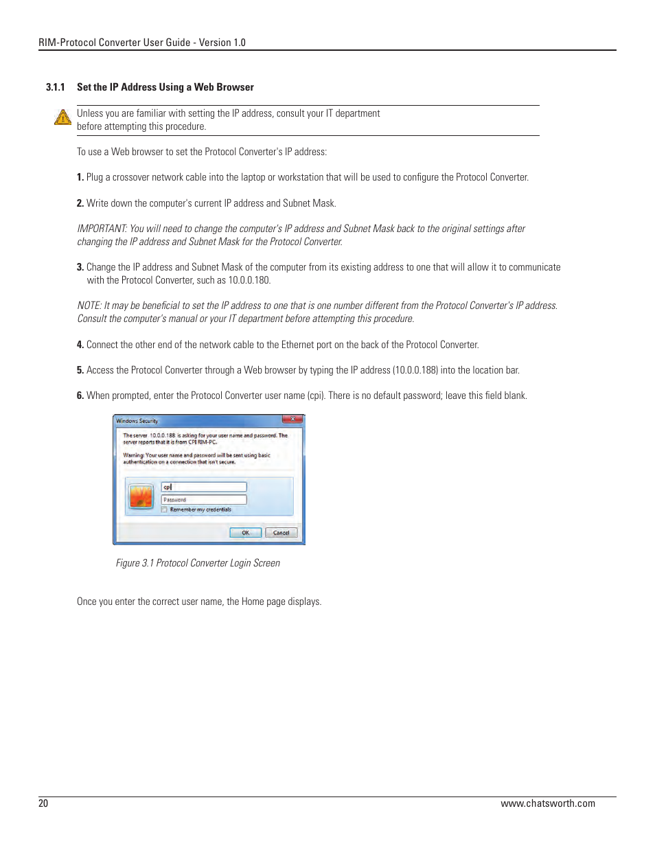 Chatsworth Products Remote Infrastructure Management System Protocol Converter User Manual | Page 20 / 68