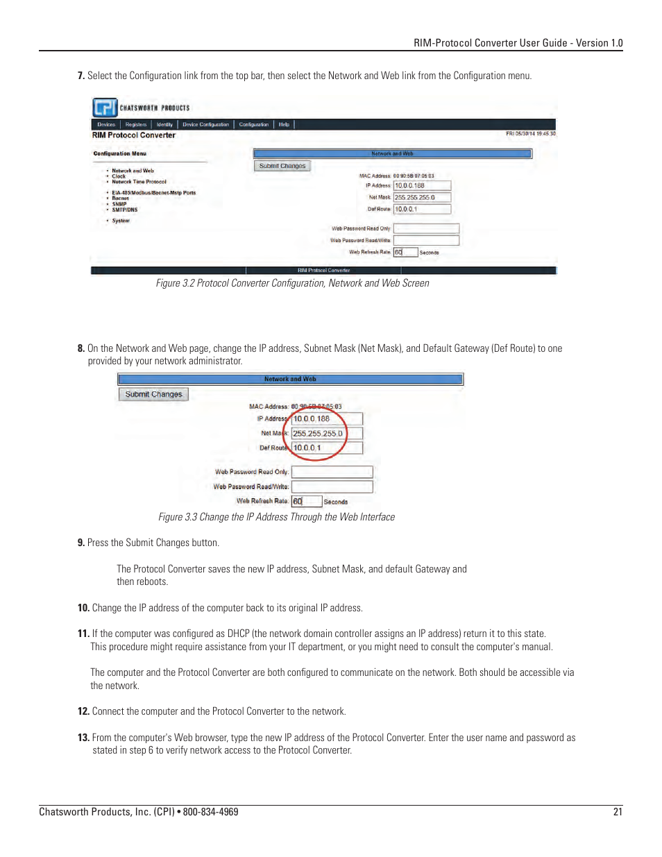 Chatsworth Products Remote Infrastructure Management System Protocol Converter User Manual | Page 21 / 68