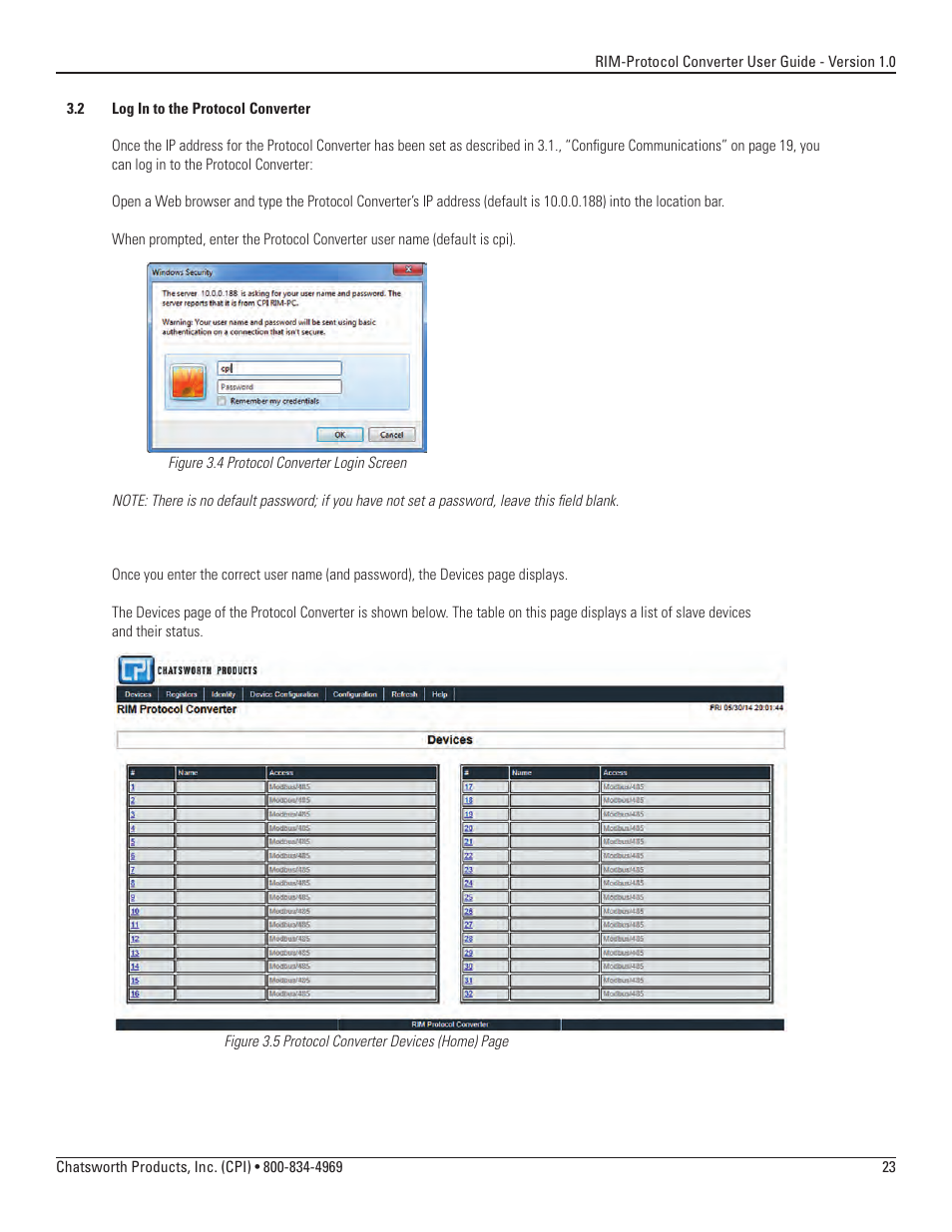 Chatsworth Products Remote Infrastructure Management System Protocol Converter User Manual | Page 23 / 68