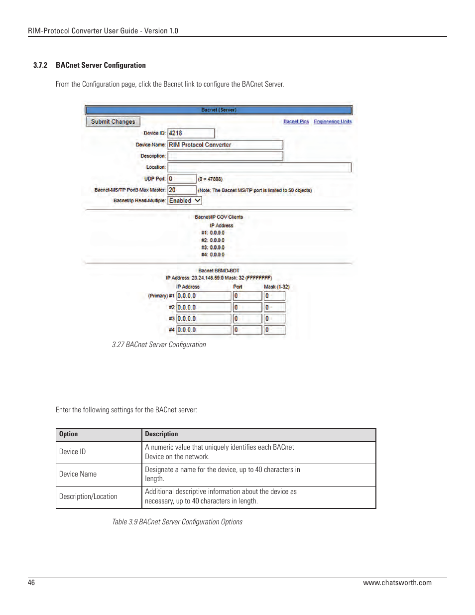 Chatsworth Products Remote Infrastructure Management System Protocol Converter User Manual | Page 46 / 68