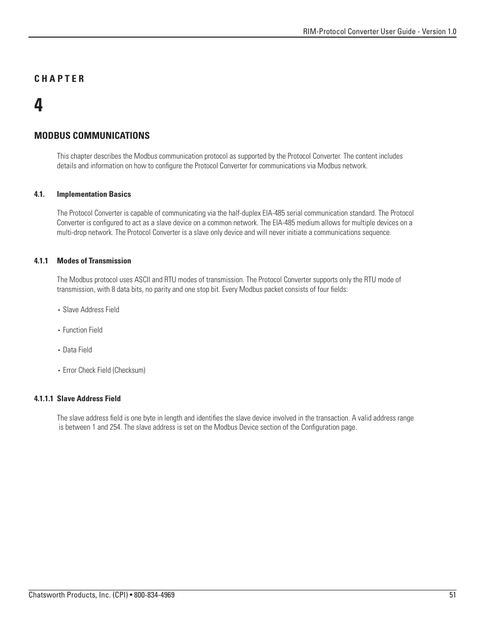 Chatsworth Products Remote Infrastructure Management System Protocol Converter User Manual | Page 51 / 68