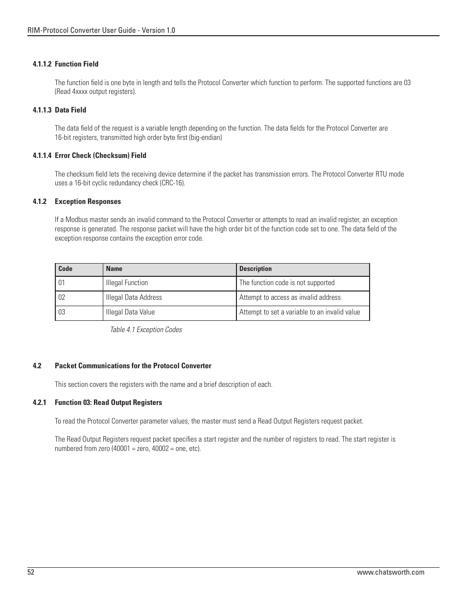 Chatsworth Products Remote Infrastructure Management System Protocol Converter User Manual | Page 52 / 68