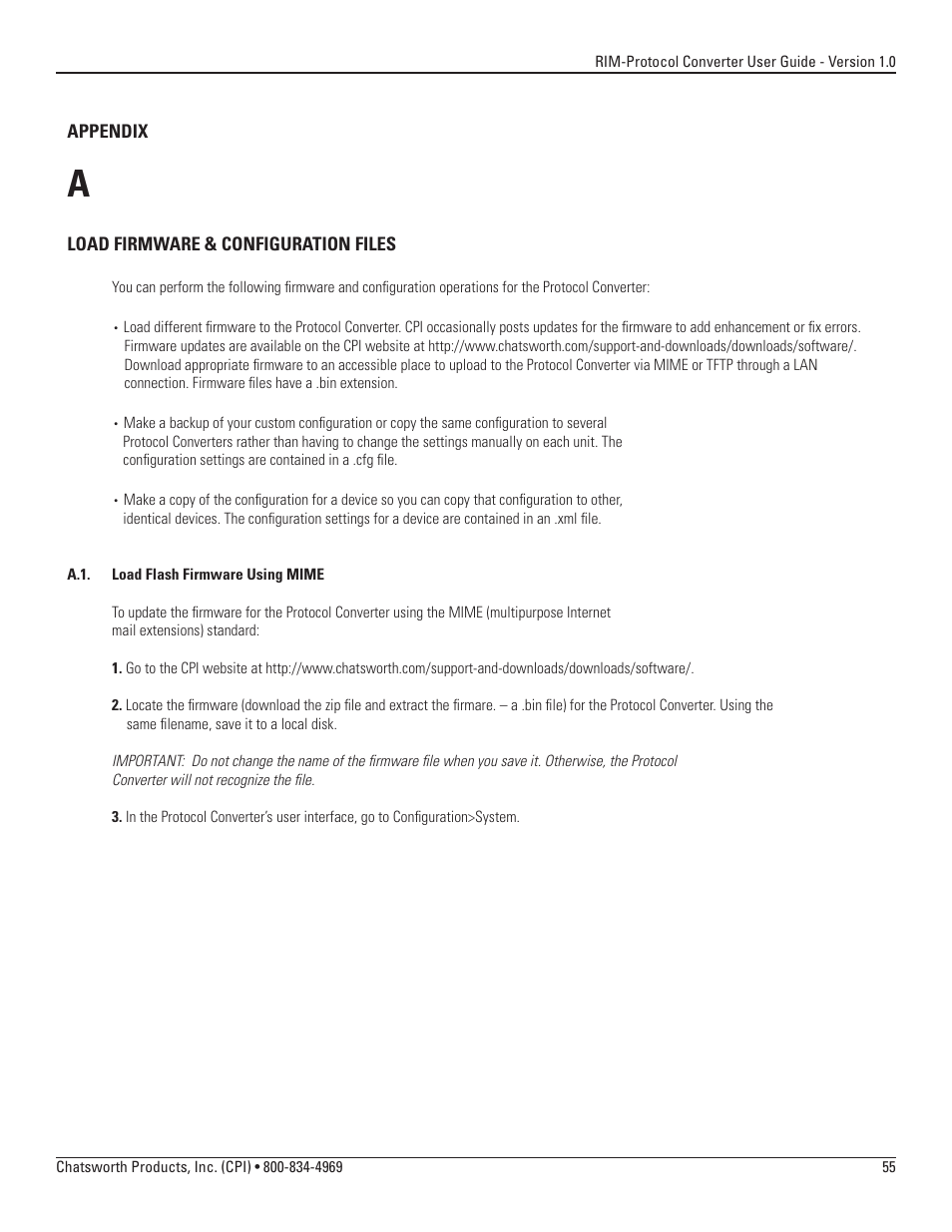 Chatsworth Products Remote Infrastructure Management System Protocol Converter User Manual | Page 55 / 68