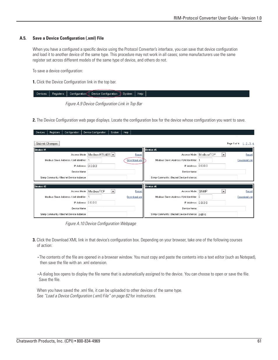 Chatsworth Products Remote Infrastructure Management System Protocol Converter User Manual | Page 61 / 68