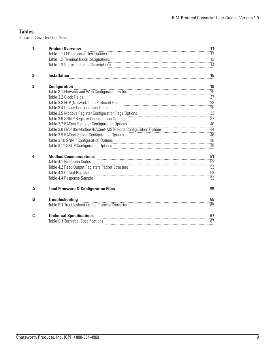 Chatsworth Products Remote Infrastructure Management System Protocol Converter User Manual | Page 9 / 68