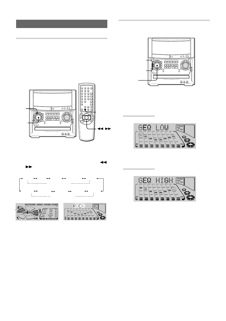 Graphic equalizer, Selecting the programmed equalization curve, Setting a new equalization curve manually | Aiwa XH-A1000 User Manual | Page 13 / 101