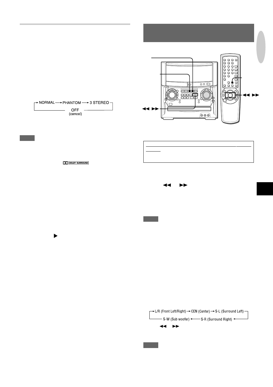 Listening to dolby digital surround sound, Additional dolby pro logic modes | Aiwa XH-A1000 User Manual | Page 26 / 101