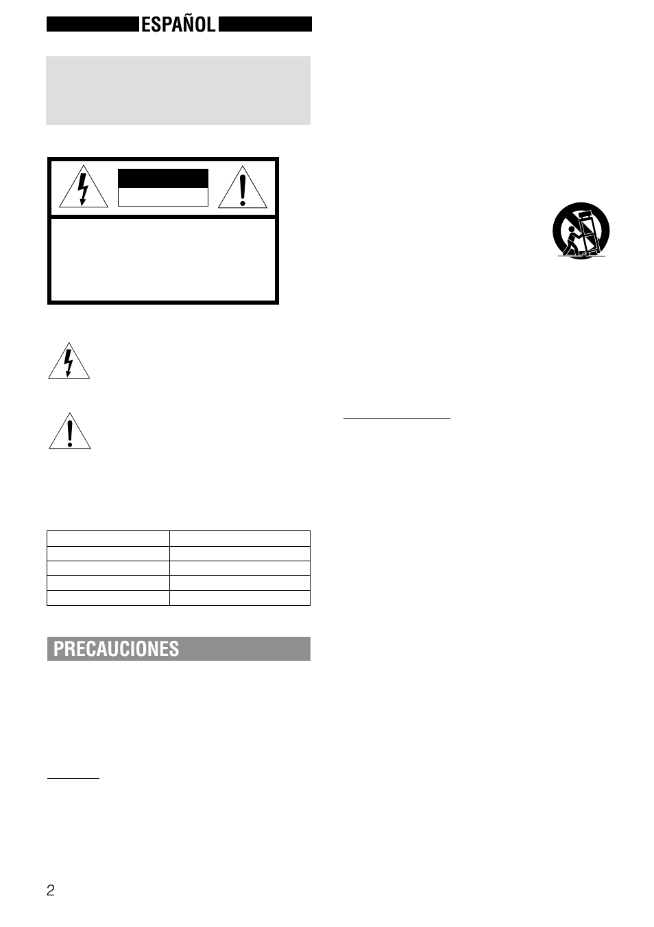 Español, Precauciones, Advertencia | Aiwa XH-A1000 User Manual | Page 37 / 101