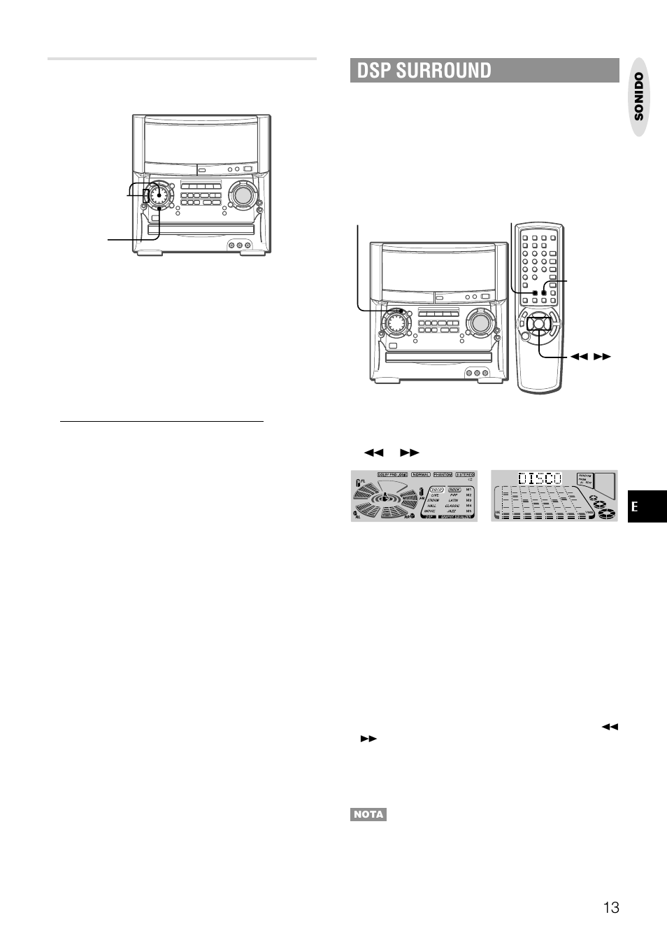 Dsp surround | Aiwa XH-A1000 User Manual | Page 48 / 101