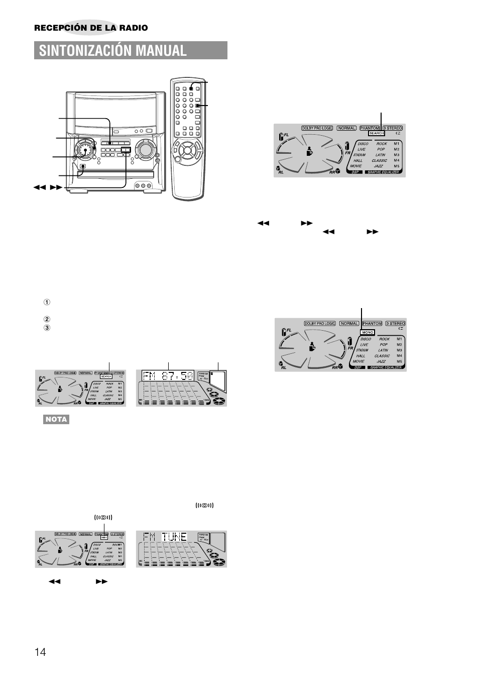 Sintonización manual | Aiwa XH-A1000 User Manual | Page 49 / 101