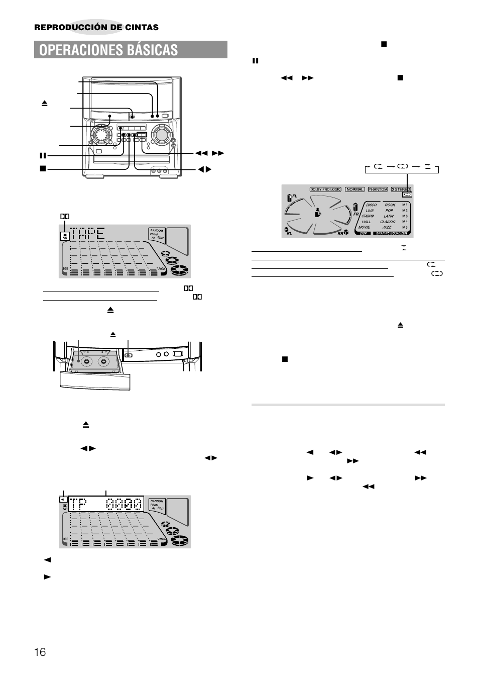 Operaciones básicas, Sensor de música | Aiwa XH-A1000 User Manual | Page 51 / 101