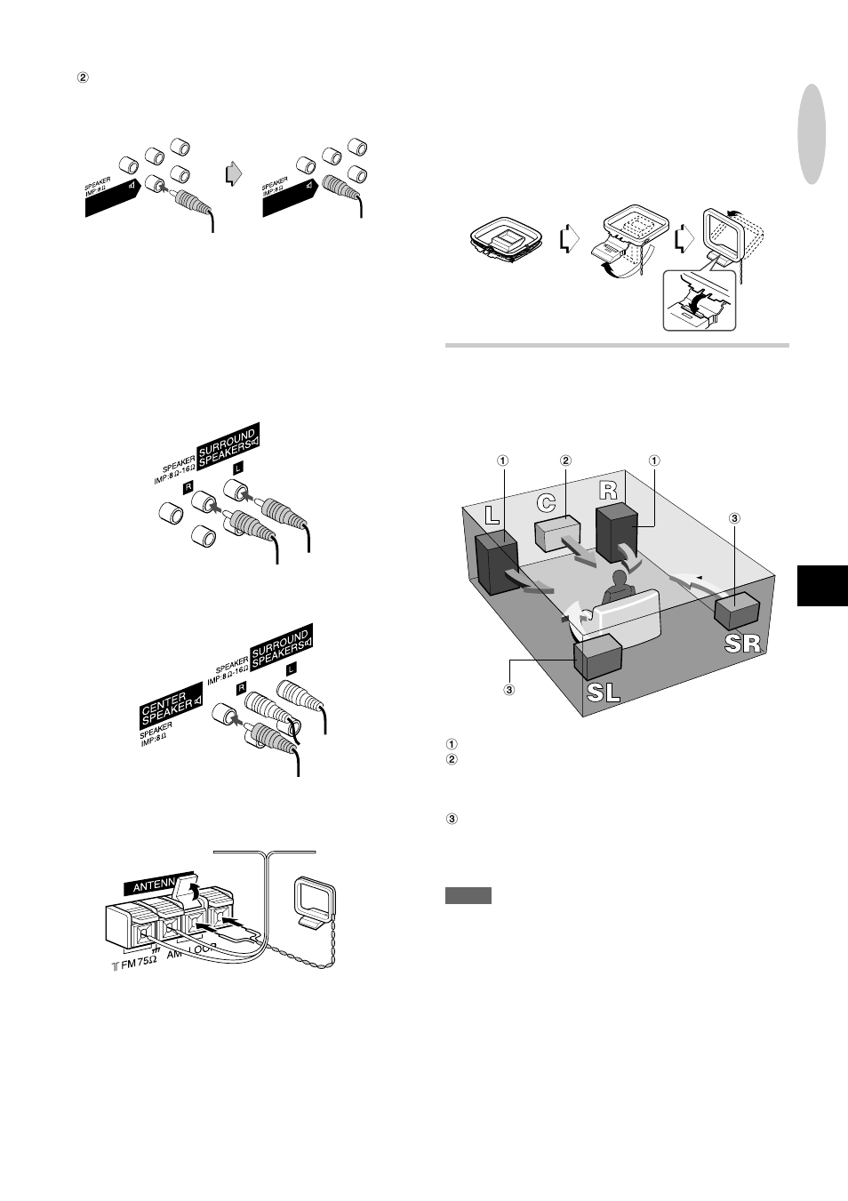 Positioning the speakers | Aiwa XH-A1000 User Manual | Page 6 / 101