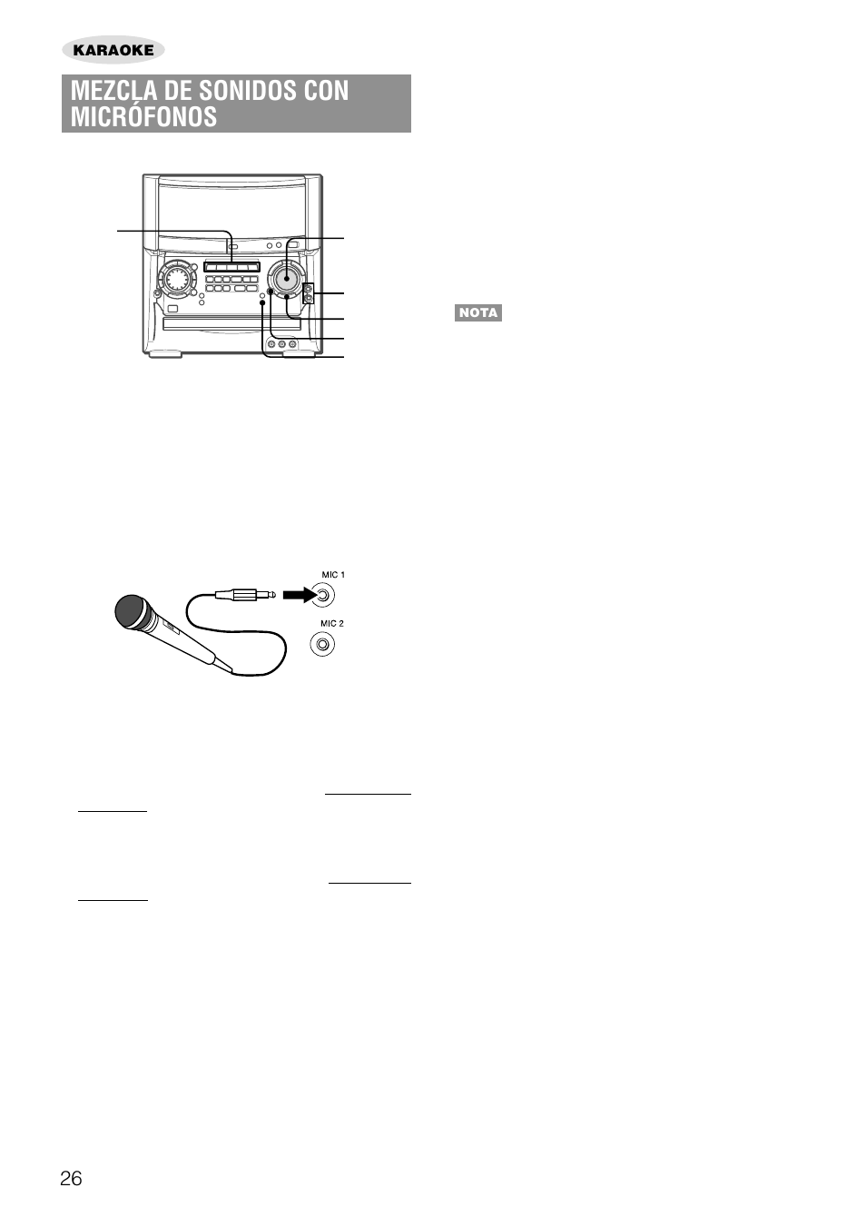 Mezcla de sonidos con micrófonos | Aiwa XH-A1000 User Manual | Page 61 / 101