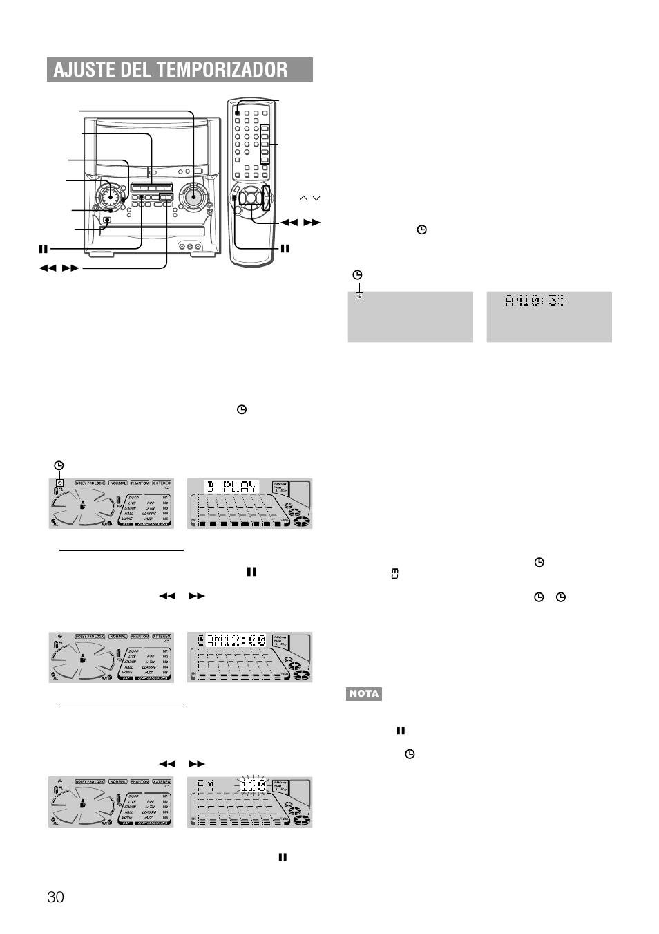 Ajuste del temporizador | Aiwa XH-A1000 User Manual | Page 65 / 101