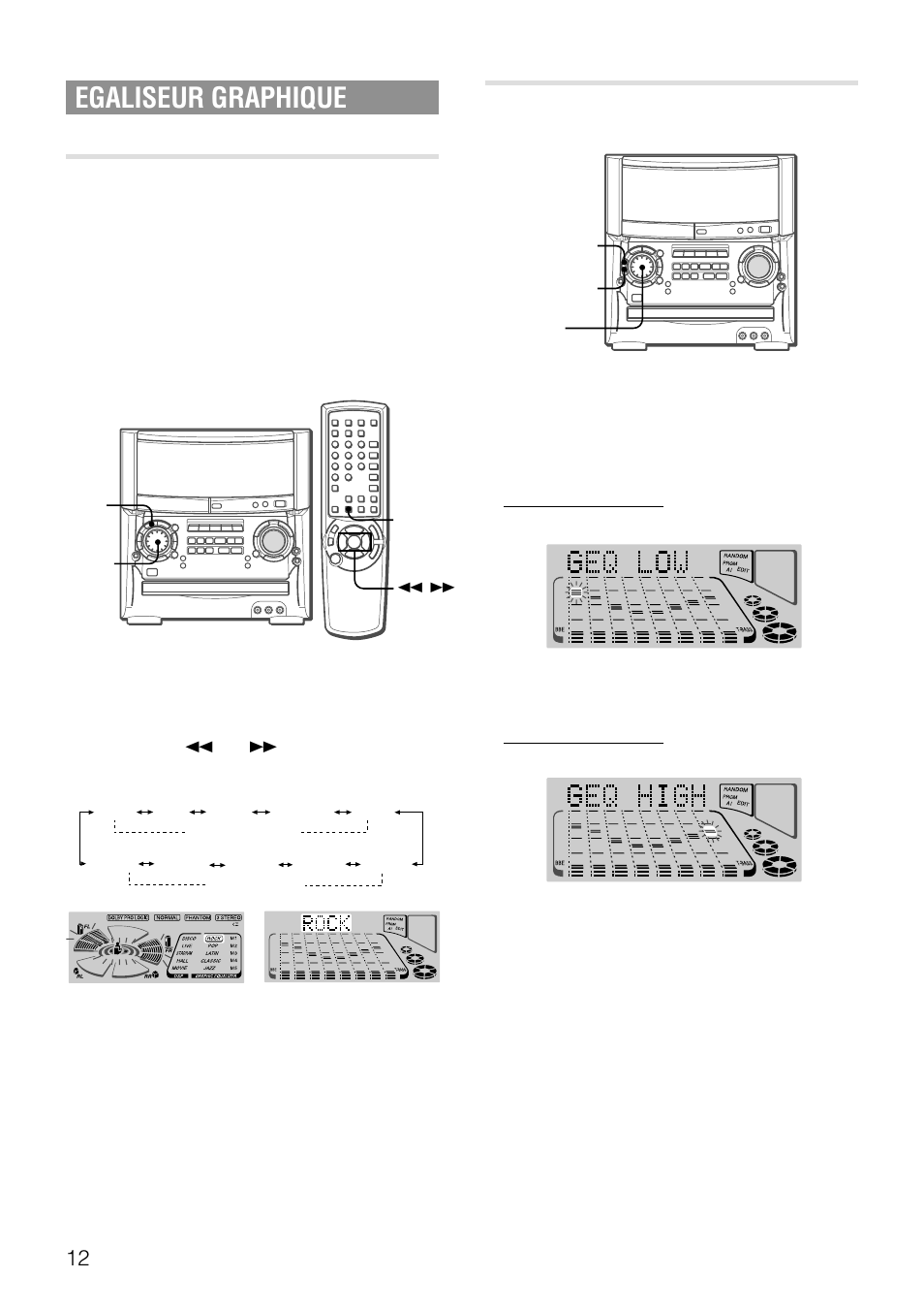 Egaliseur graphique, Selection de la courbe d’egalisation programmee | Aiwa XH-A1000 User Manual | Page 80 / 101