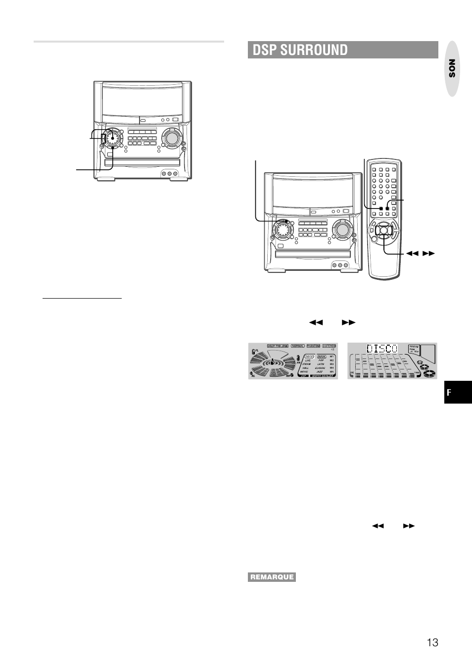 Dsp surround | Aiwa XH-A1000 User Manual | Page 81 / 101